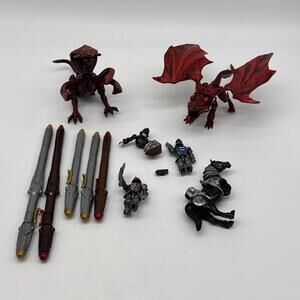MEGA BLOKS King Arthur Knight Soldier Minifigure Horse Dragon lot for Parts